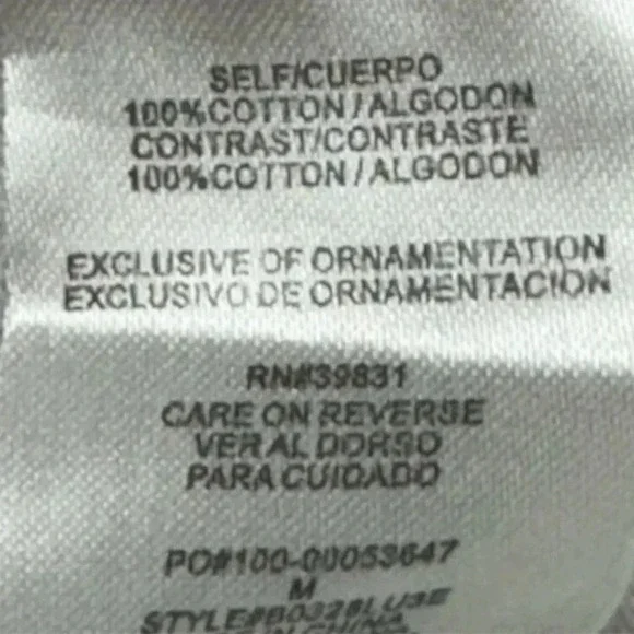 Democracy Women's White Ruffle Sleeve Embroidered Floral Blouse Size M - Picture 4 of 4